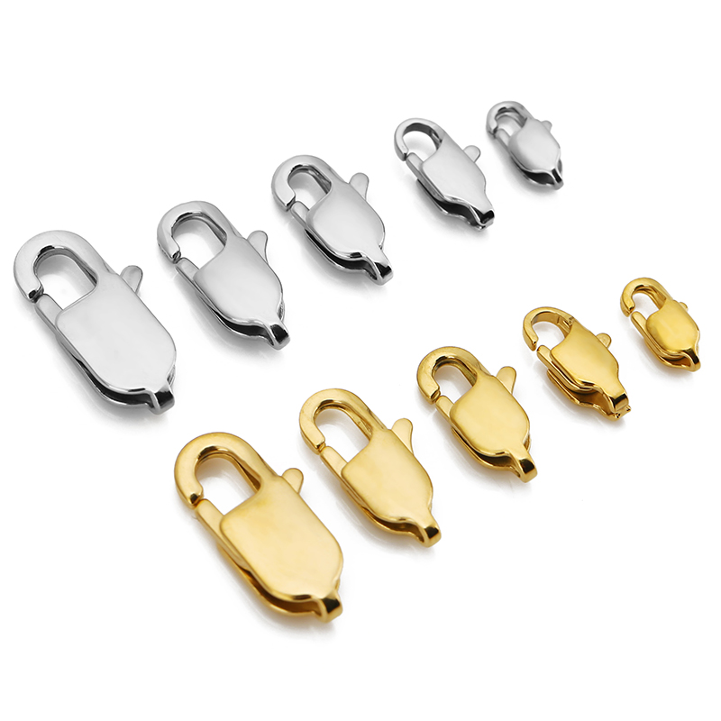 Lobster Clasp Silver - 10 sztuk wysokiej jakości złota stal