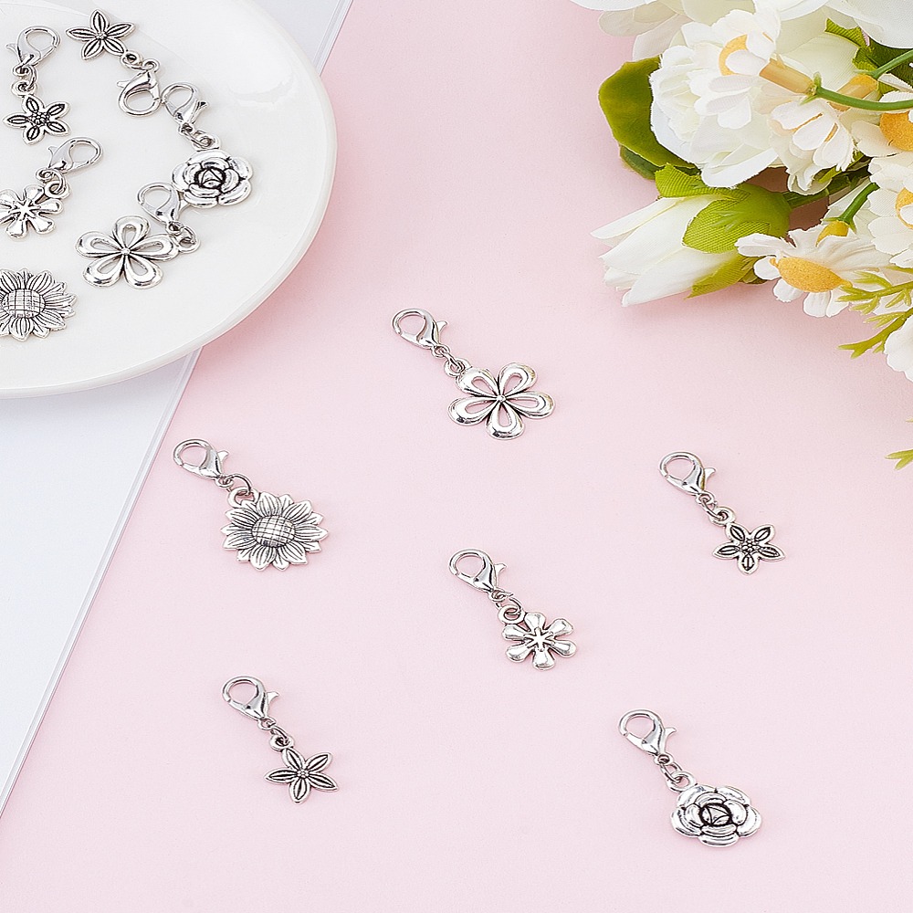 Lobster Clasp Silver - 12 szt. zawieszek ze stopu w
