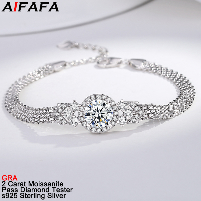 Lobster Clasp Silver - Nowy 2-karatowy kolor D VVS1 Moissanite